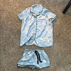 Blue Pajama Set with Fun Prints